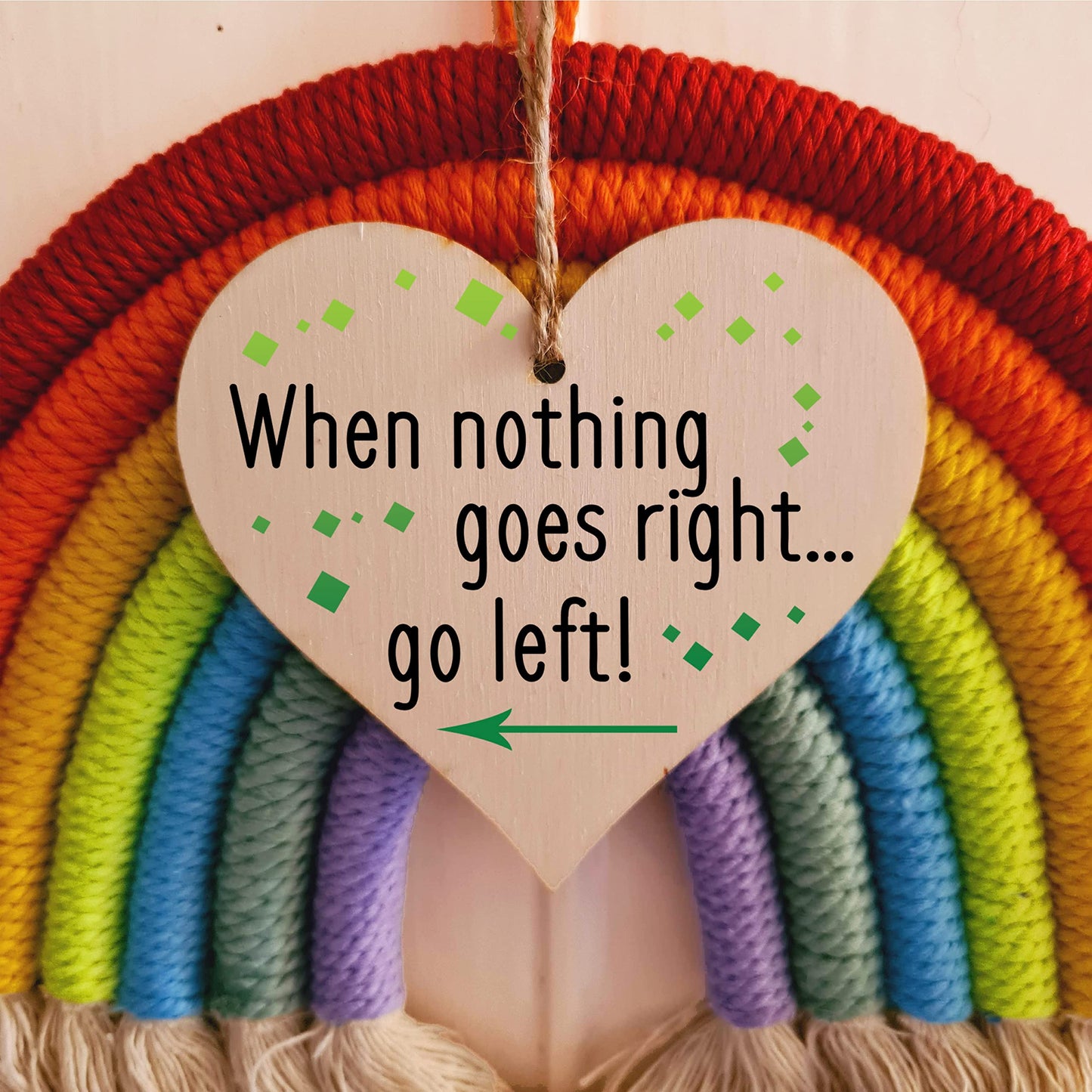 Handmade Wooden Hanging Heart Plaque Gift for Someone Special Inspirational Gift or Self Motivational Treat