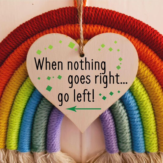 Handmade Wooden Hanging Heart Plaque Gift for Someone Special Inspirational Gift or Self Motivational Treat