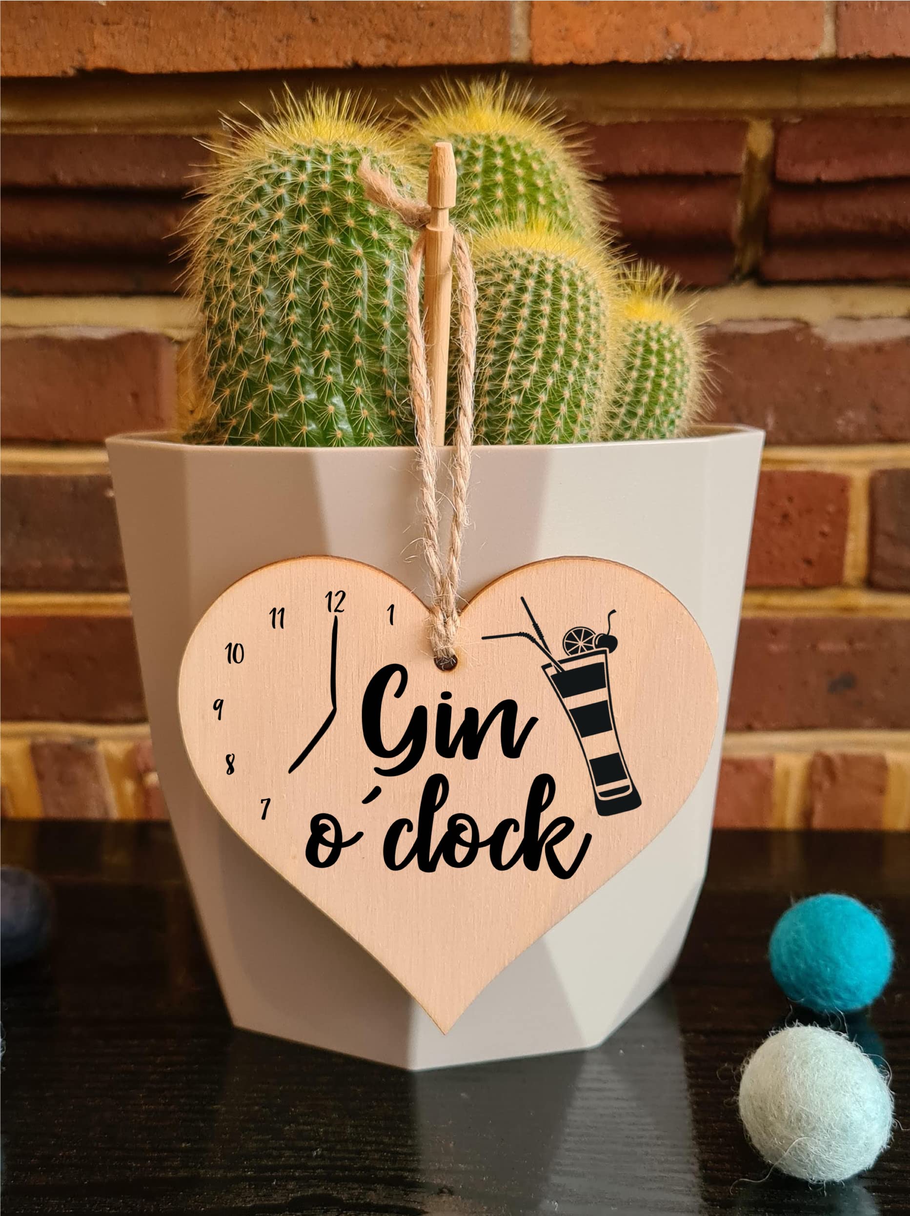 Handmade Wooden Hanging Heart Plaque Gift Perfect for Gin Lovers Novelty Funny Keepsake
