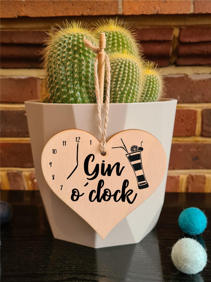 Handmade Wooden Hanging Heart Plaque Gift Perfect for Gin Lovers Novelty Funny Keepsake