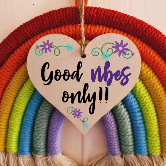 Handmade Wooden Hanging Heart Plaque Gift for Someone Special Inspirational Gift or Self Motivational Treat