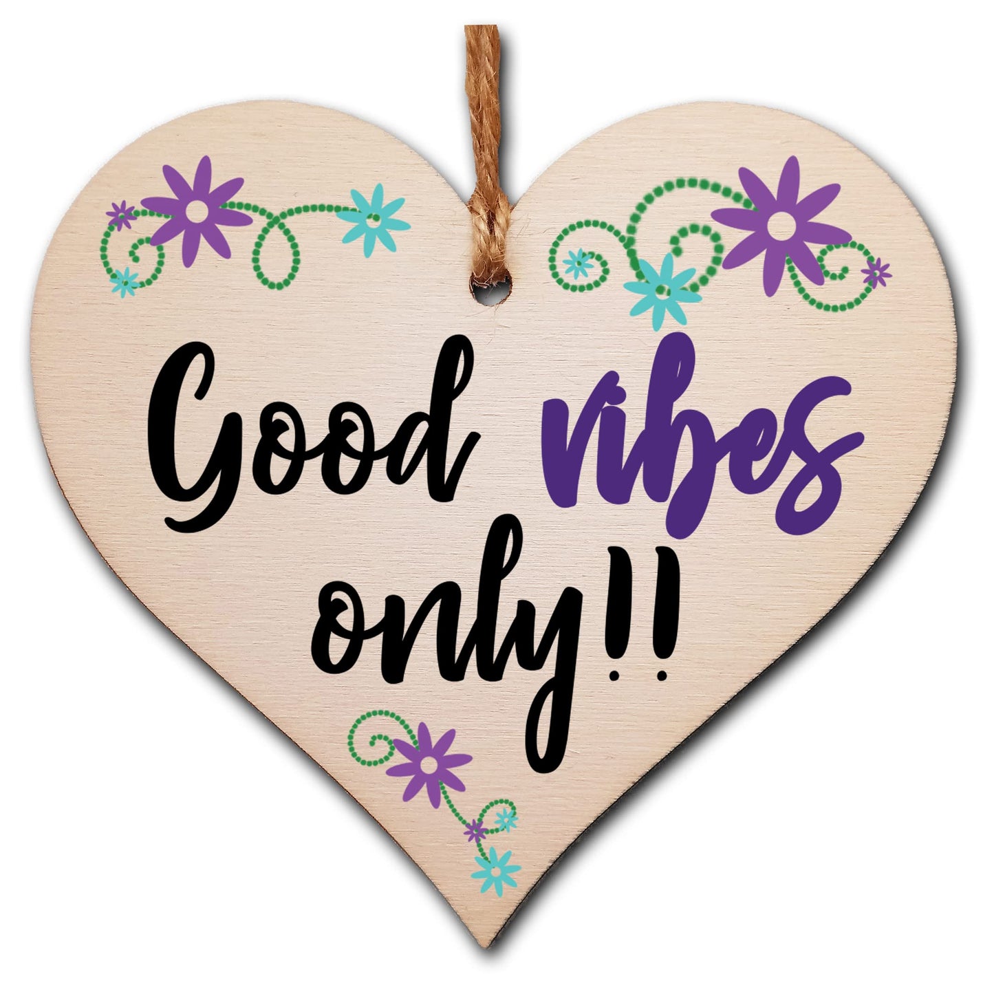 Handmade Wooden Hanging Heart Plaque Gift for Someone Special Inspirational Gift or Self Motivational Treat