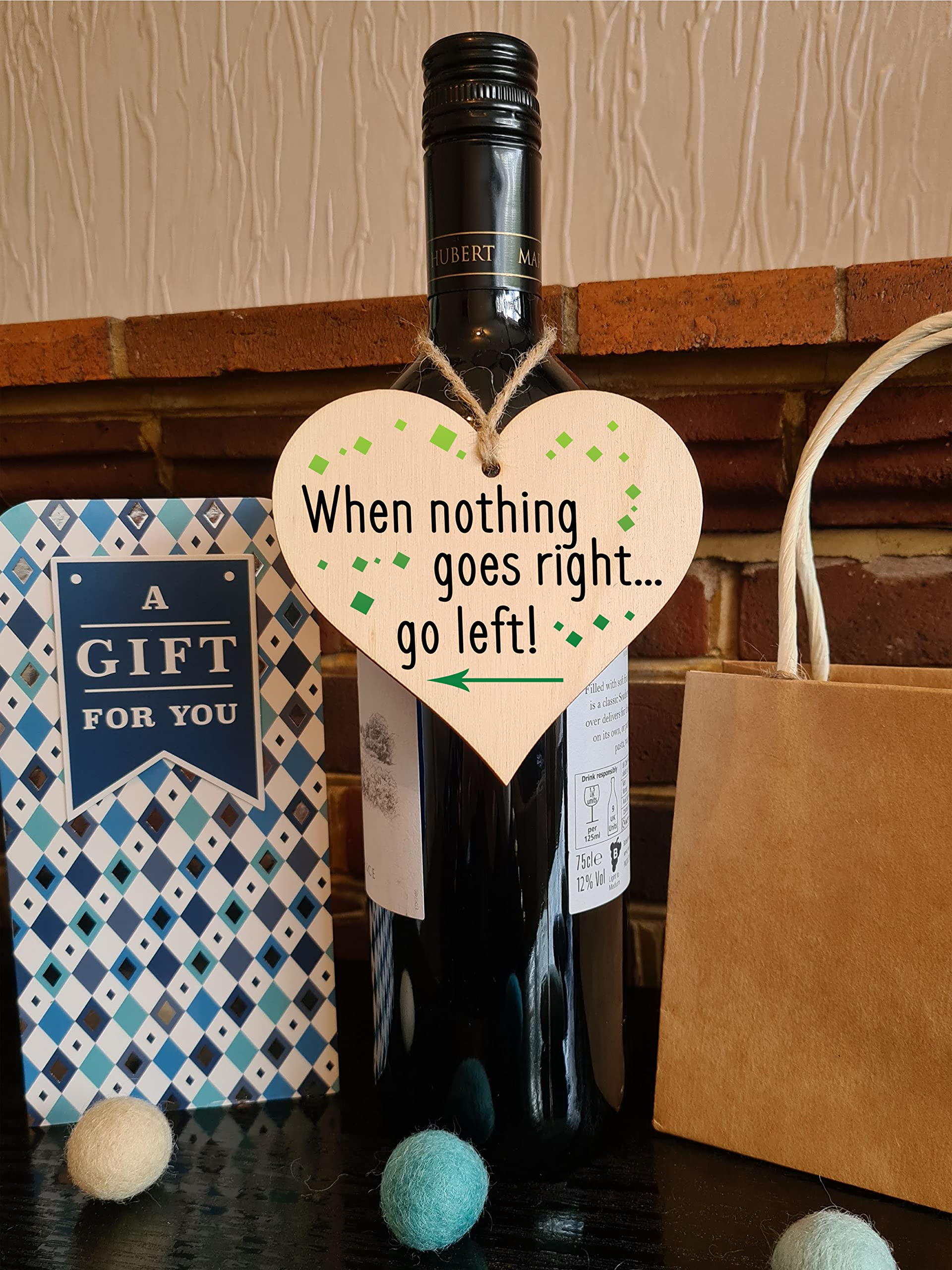 Handmade Wooden Hanging Heart Plaque Gift for Someone Special Inspirational Gift or Self Motivational Treat