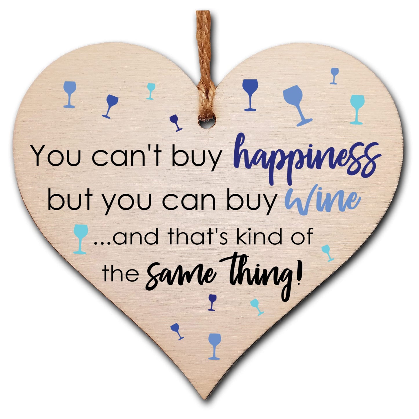 Handmade Wooden Hanging Heart Plaque Gift Perfect for Wine Lovers Novelty Funny Keepsake