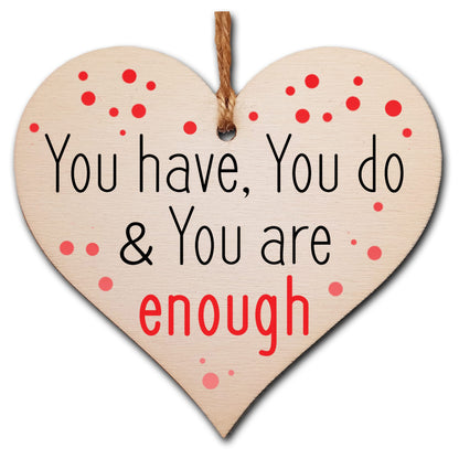 Handmade Wooden Hanging Heart Plaque Gift for Someone Special Inspirational Gift or Self Motivational Treat