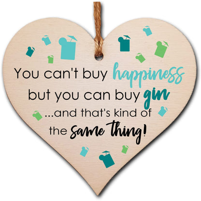 Handmade Wooden Hanging Heart Plaque Gift Perfect for Gin Lovers Novelty Funny Keepsake
