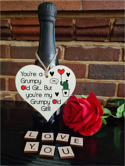 Handmade Wooden Hanging Heart Plaque Gift perfect for your Boyfriend or Girlfriend Funny Romantic Keepsake