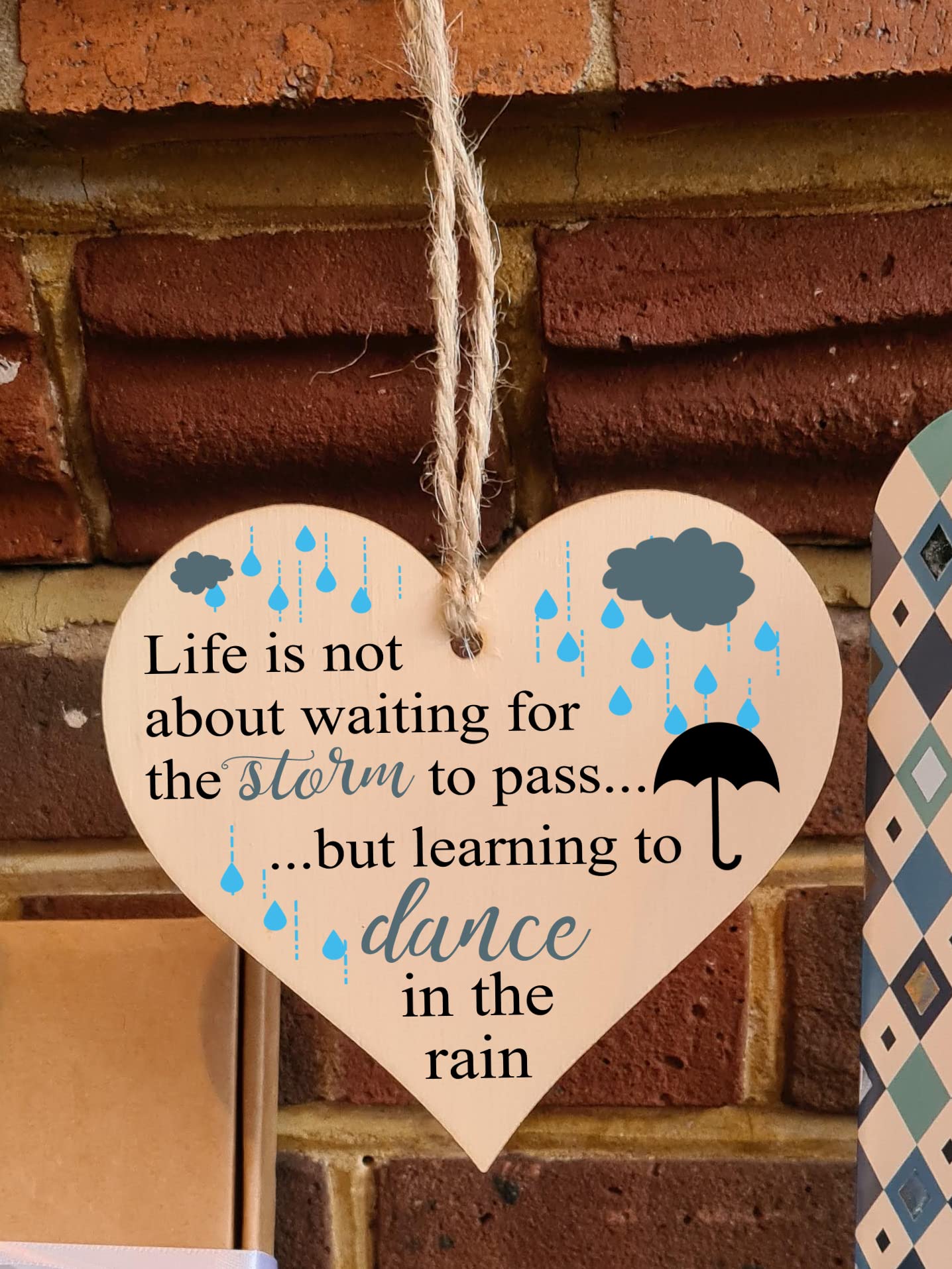 Handmade Wooden Hanging Heart Plaque Gift for Someone Special Inspirational Gift or Self Motivational Treat
