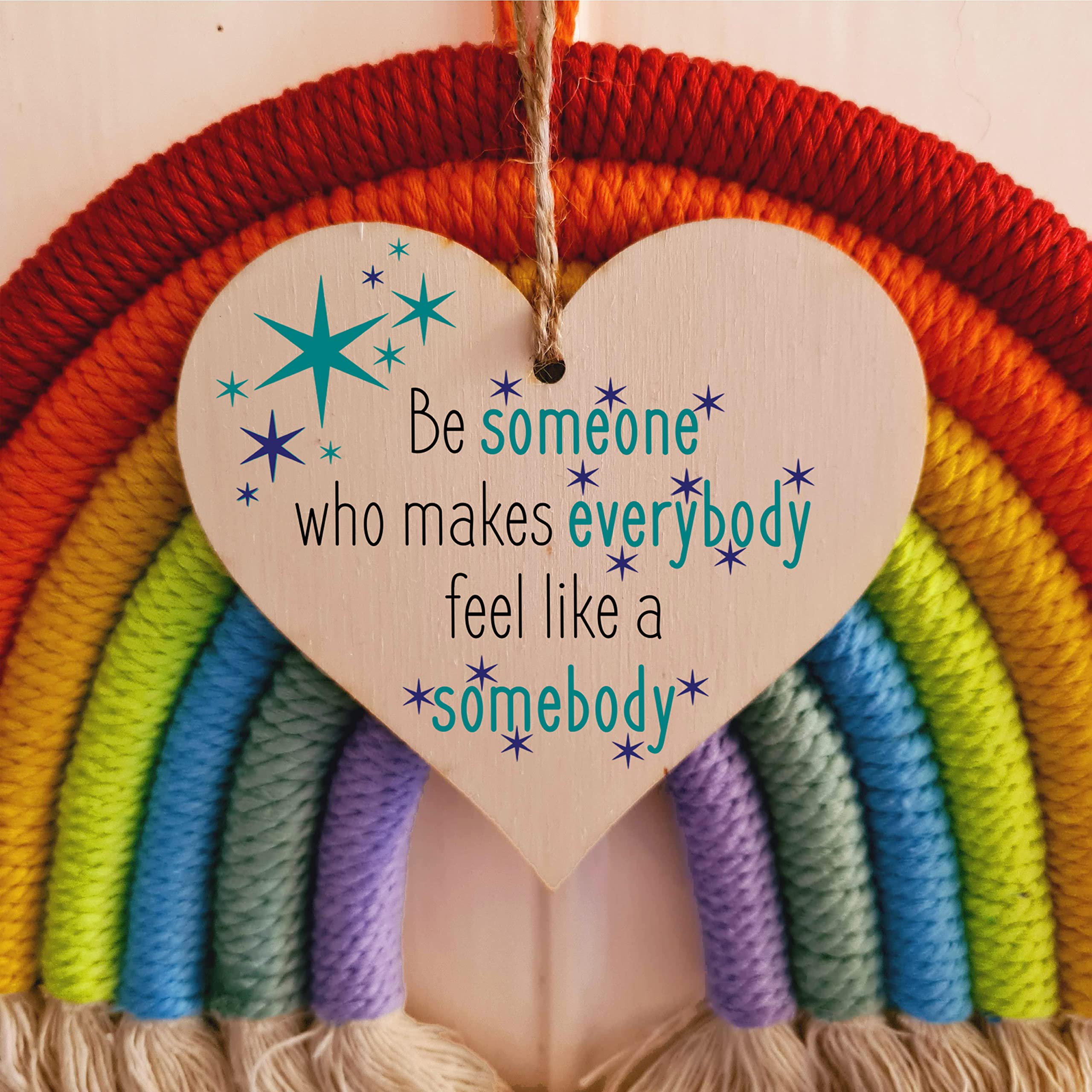 Handmade Wooden Hanging Heart Plaque Gift for Someone Special Inspirational Gift or Self Motivational Treat