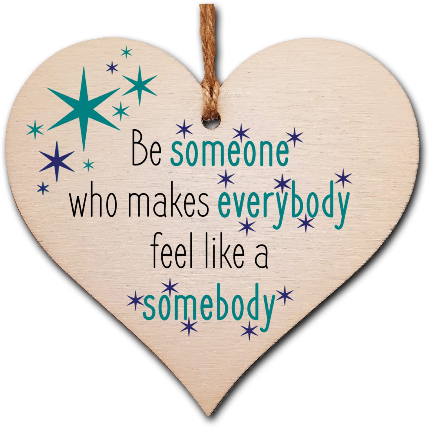 Handmade Wooden Hanging Heart Plaque Gift for Someone Special Inspirational Gift or Self Motivational Treat