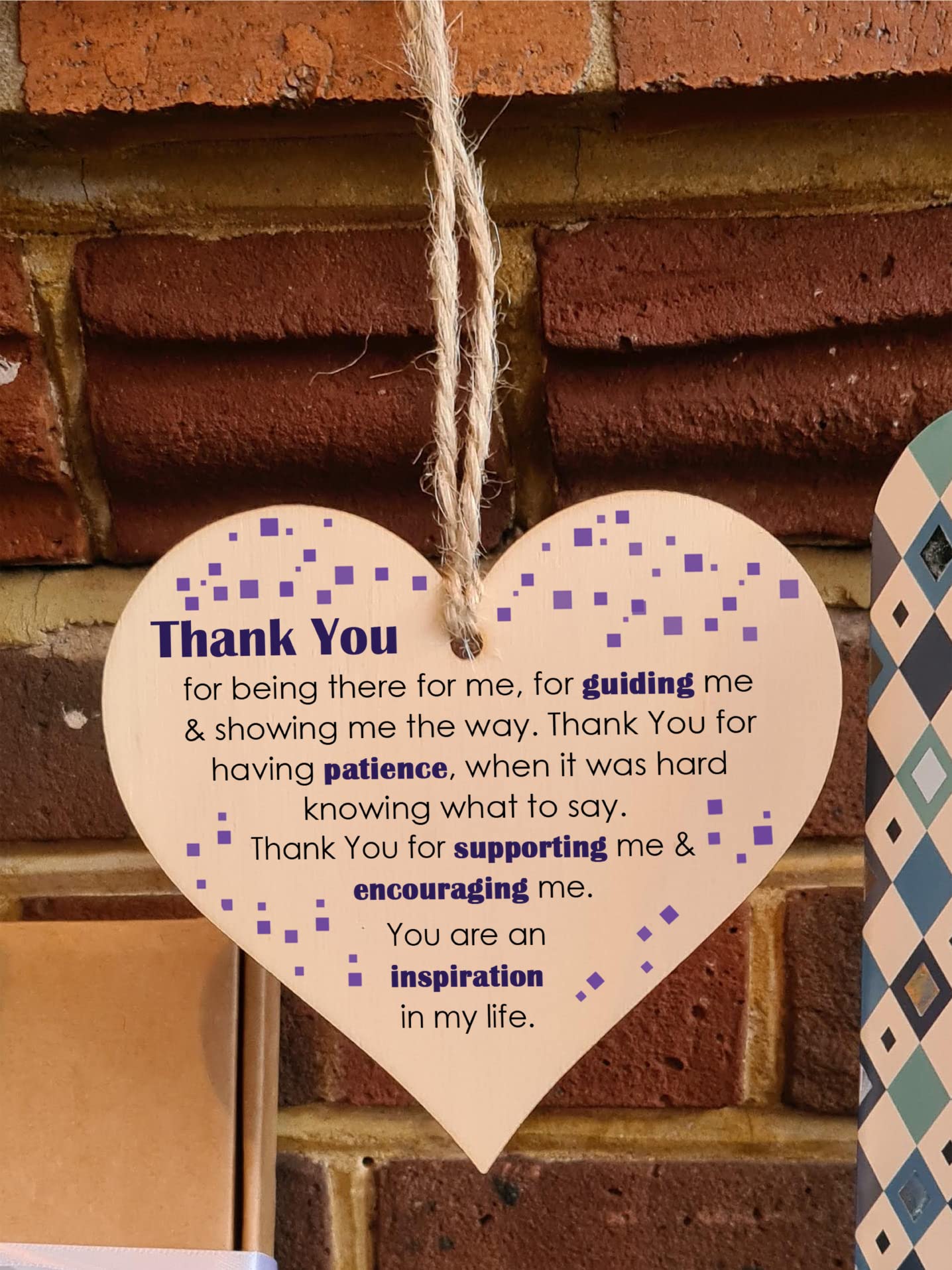 Handmade Wooden Hanging Heart Plaque Gift Perfect for your Best Friend Friendship Keepsake