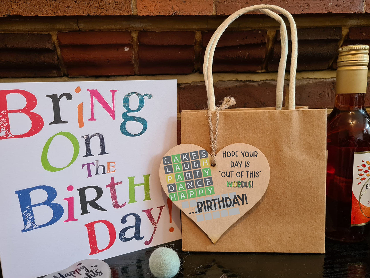 The Plum Penguin Handmade Wooden Hanging Heart Plaque Gift Happy Birthday Hope its out of this world Wordle Fun Words