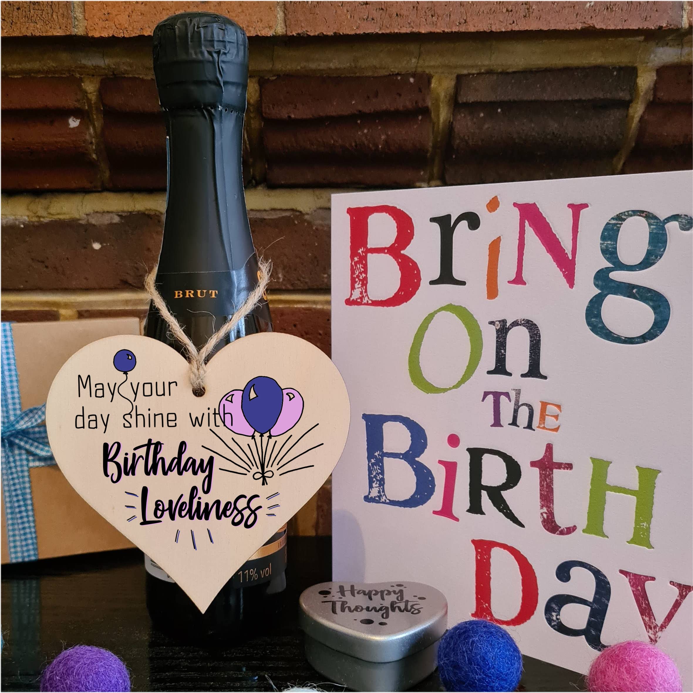 Handmade Wooden Hanging Heart Plaque Gift for Someone Special Happy Birthday Keepsake