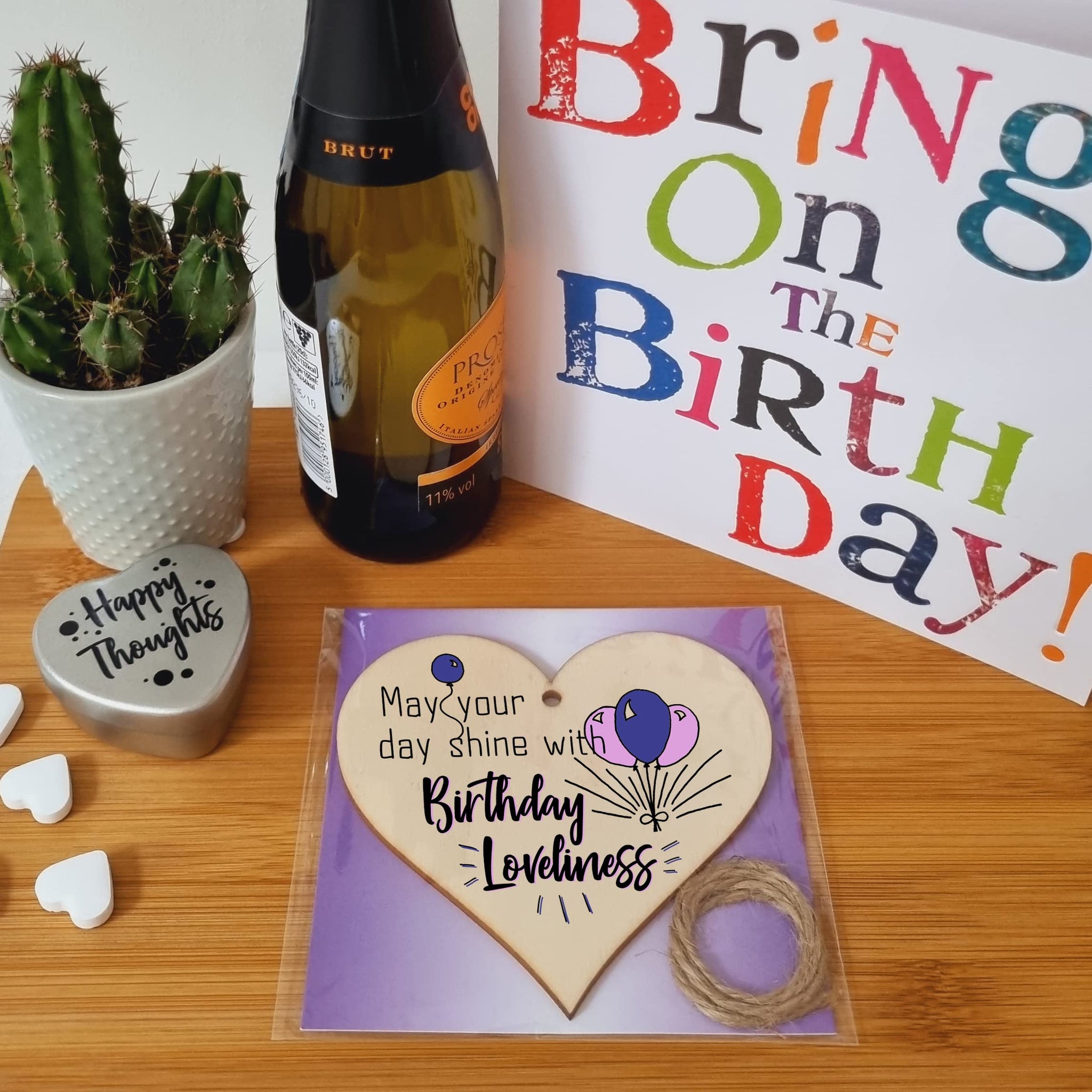 Handmade Wooden Hanging Heart Plaque Gift for Someone Special Happy Birthday Keepsake