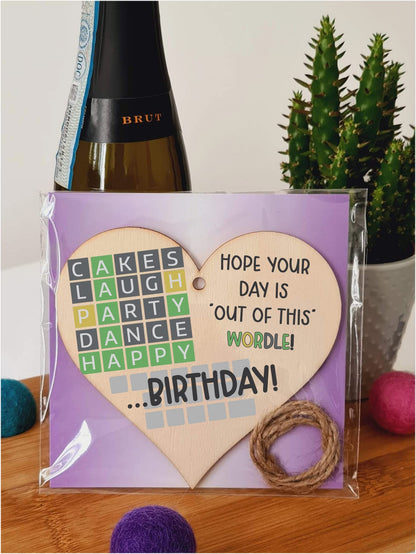 The Plum Penguin Handmade Wooden Hanging Heart Plaque Gift Happy Birthday Hope its out of this world Wordle Fun Words