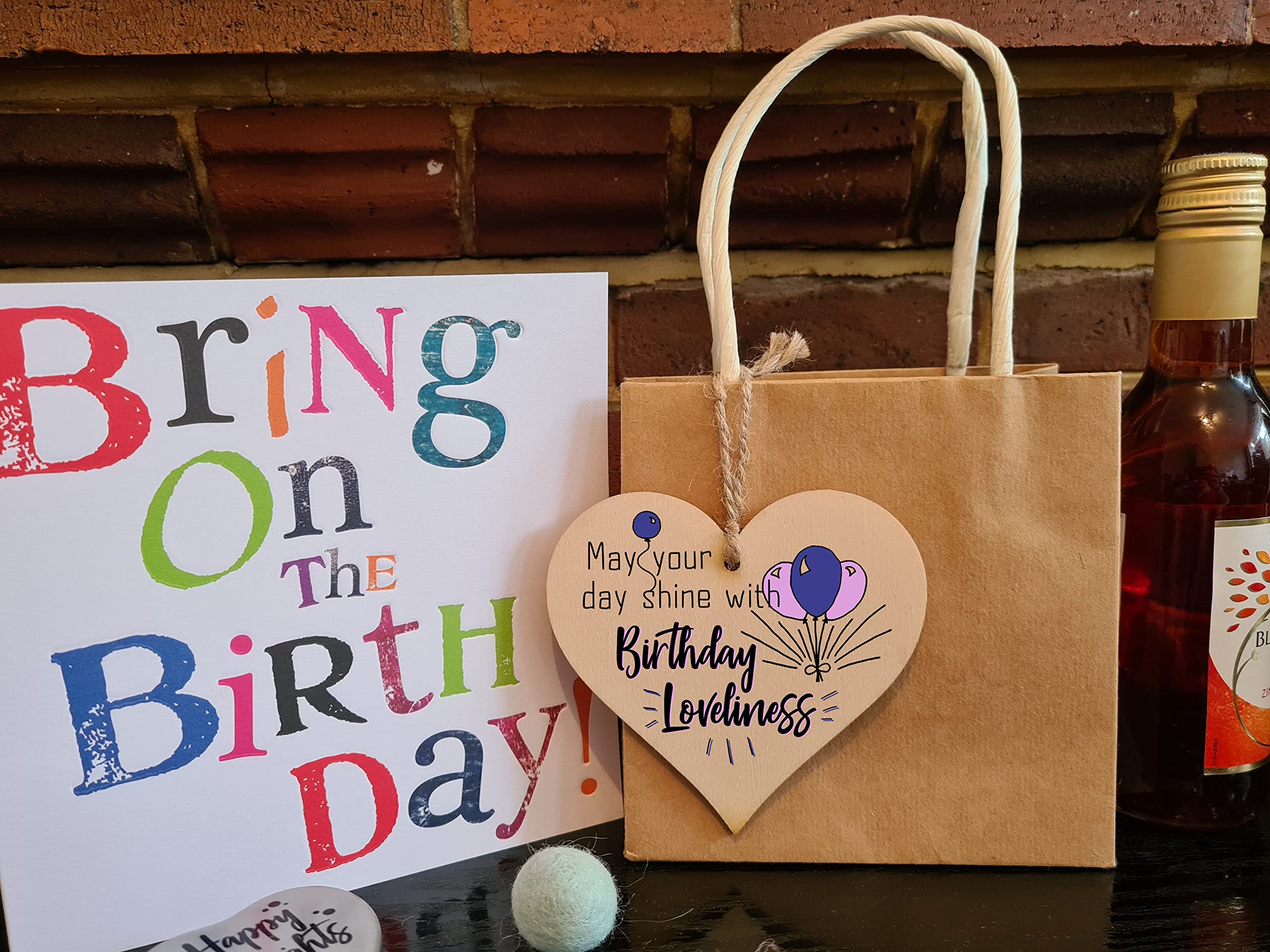 Handmade Wooden Hanging Heart Plaque Gift for Someone Special Happy Birthday Keepsake