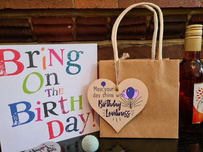 Handmade Wooden Hanging Heart Plaque Gift for Someone Special Happy Birthday Keepsake