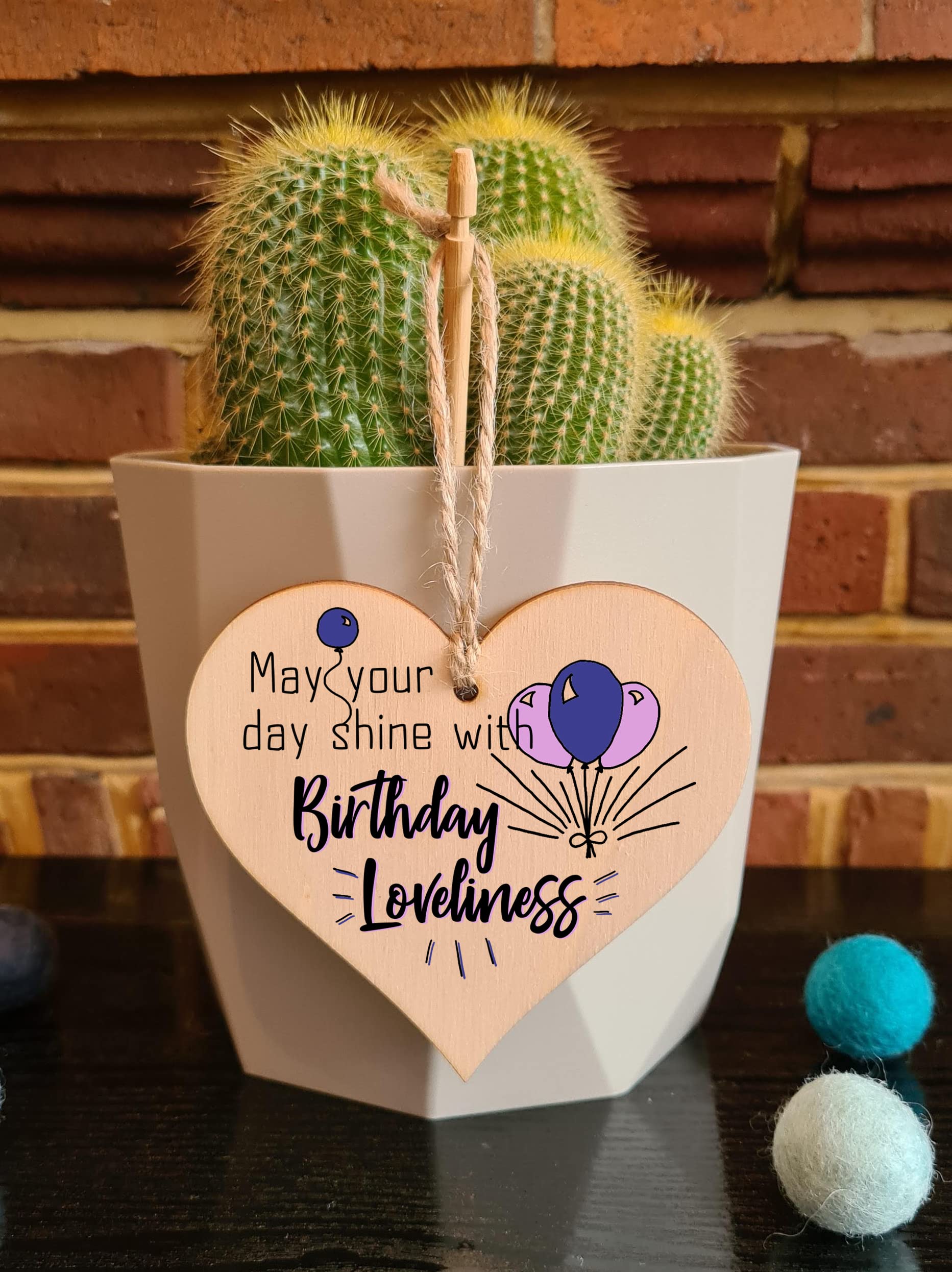 Handmade Wooden Hanging Heart Plaque Gift for Someone Special Happy Birthday Keepsake
