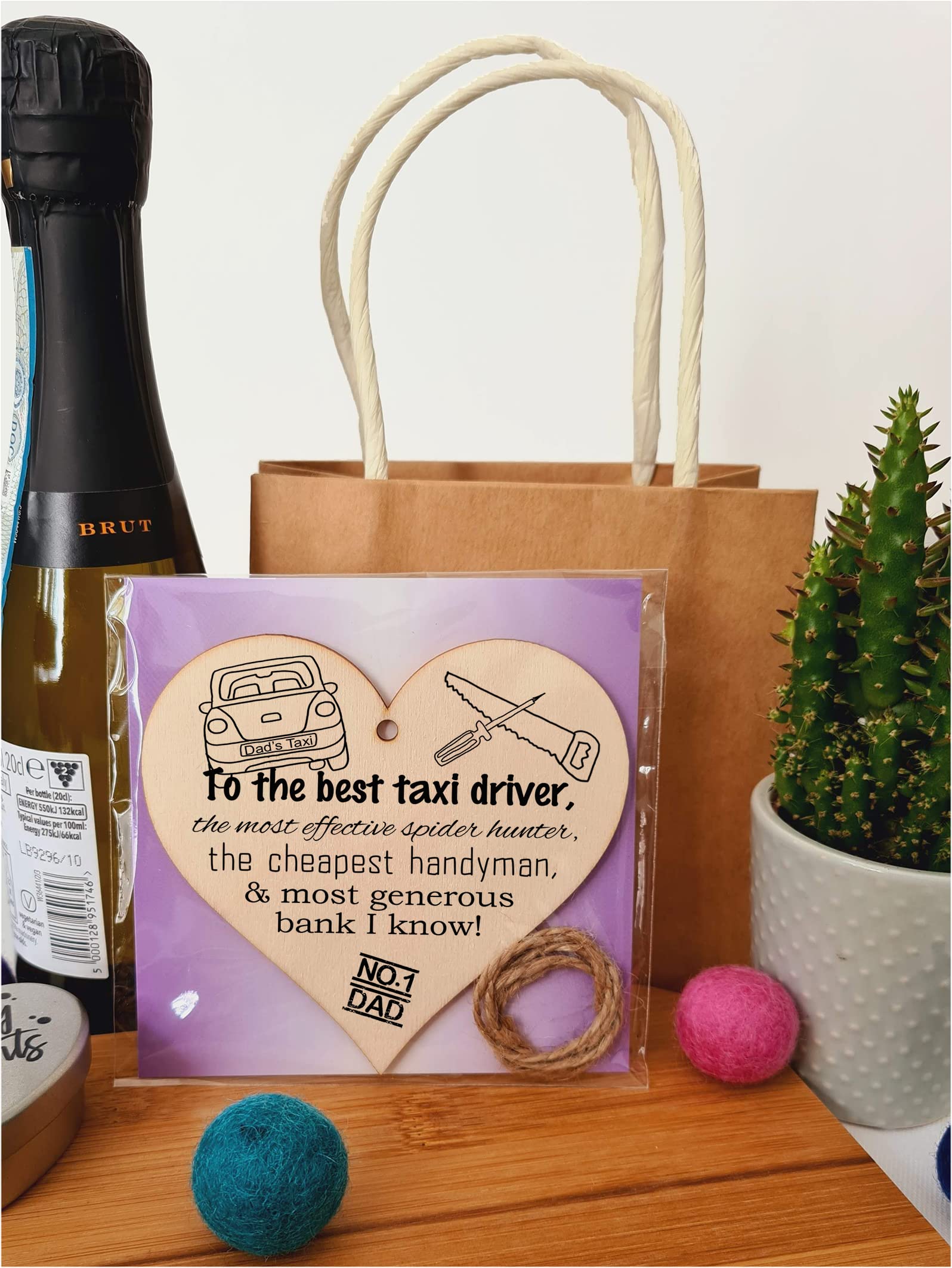 Handmade Wooden Hanging Heart Plaque Gift for Dad this Fathers Day Novelty Fun Keepsake