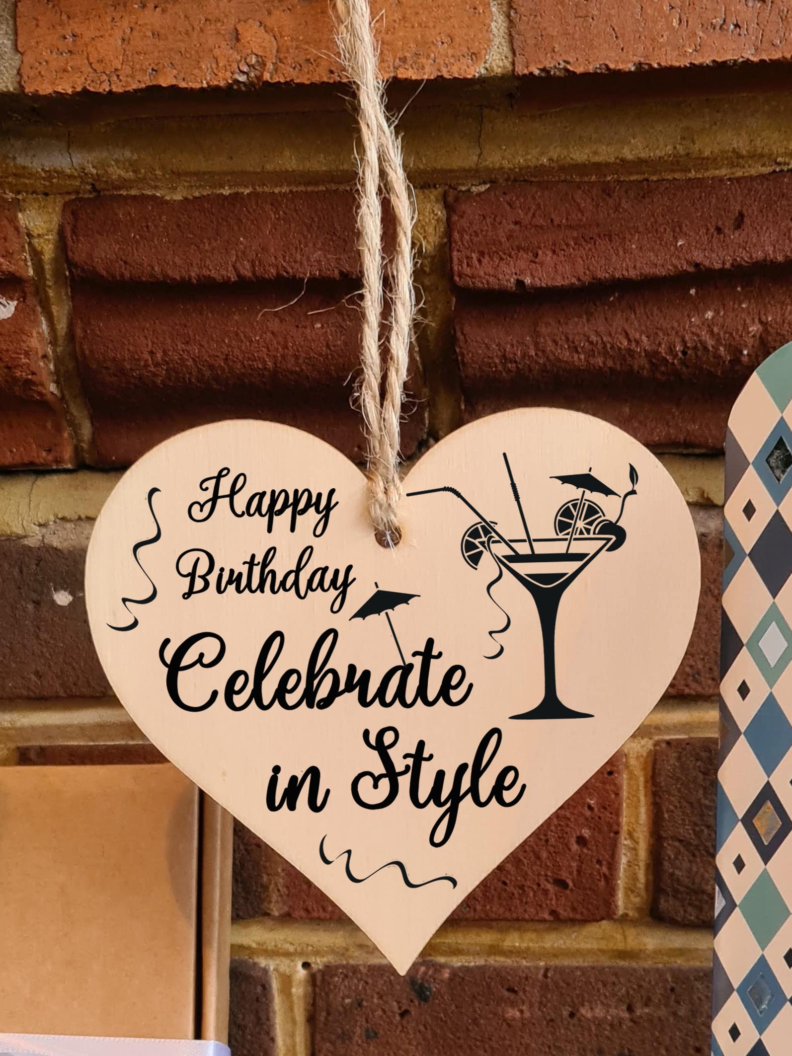 Handmade Wooden Hanging Heart Plaque Gift for Someone Special Birthday Keepsake