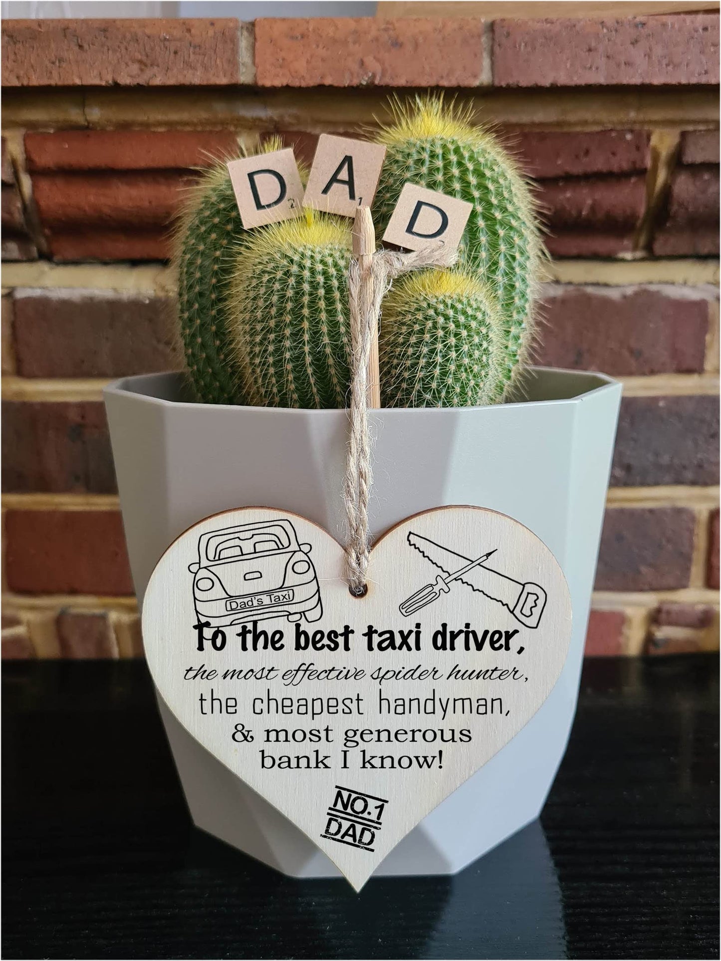 Handmade Wooden Hanging Heart Plaque Gift for Dad this Fathers Day Novelty Fun Keepsake