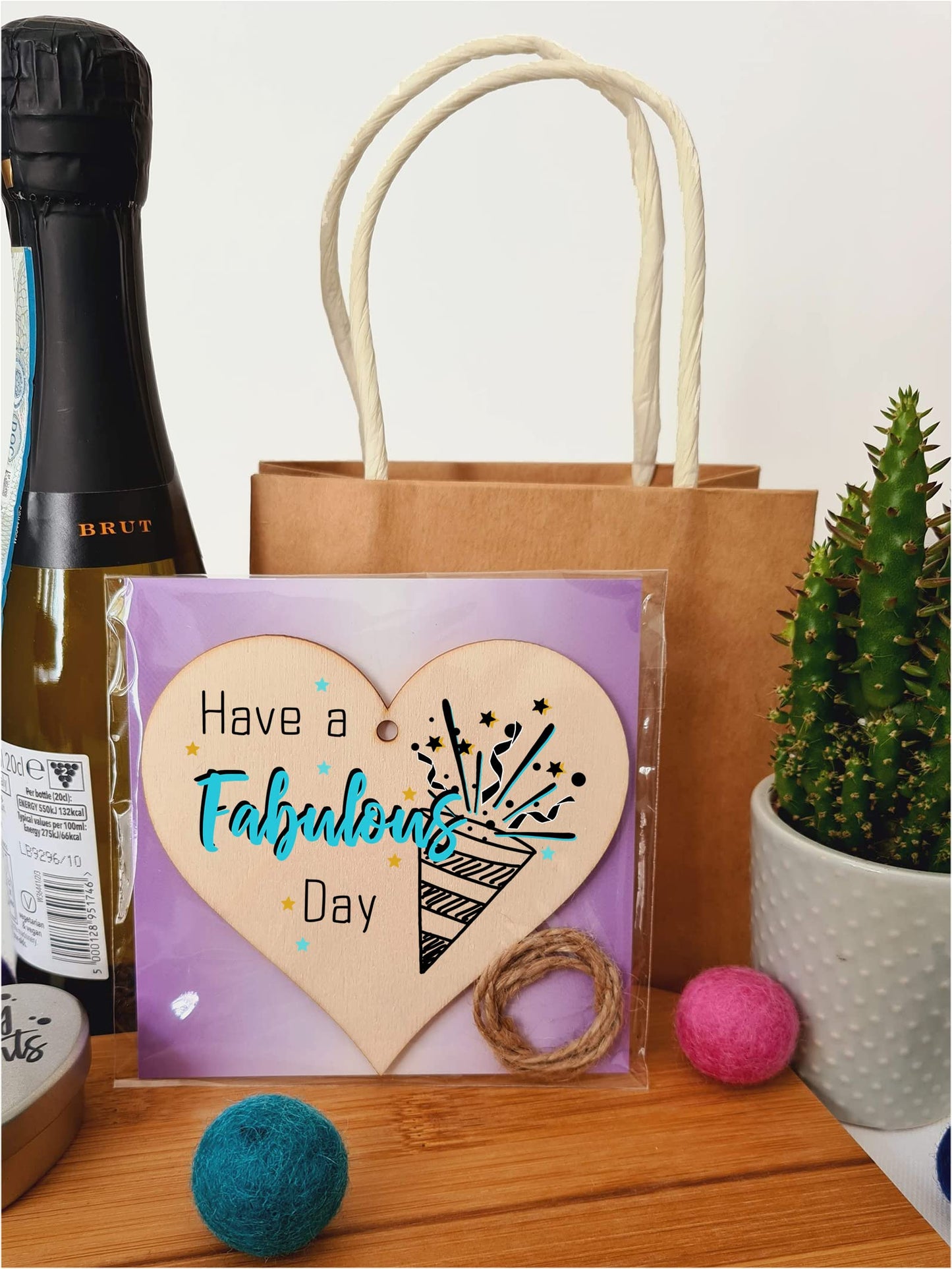 Handmade Wooden Hanging Heart Plaque Gift for Someone Special Happy Birthday Keepsake