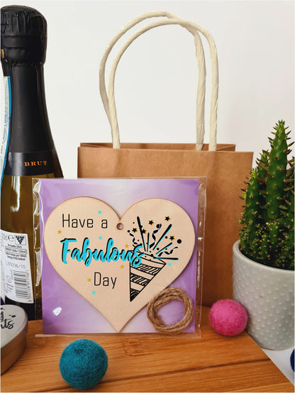 Handmade Wooden Hanging Heart Plaque Gift for Someone Special Happy Birthday Keepsake