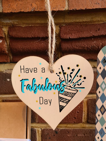 Handmade Wooden Hanging Heart Plaque Gift for Someone Special Happy Birthday Keepsake