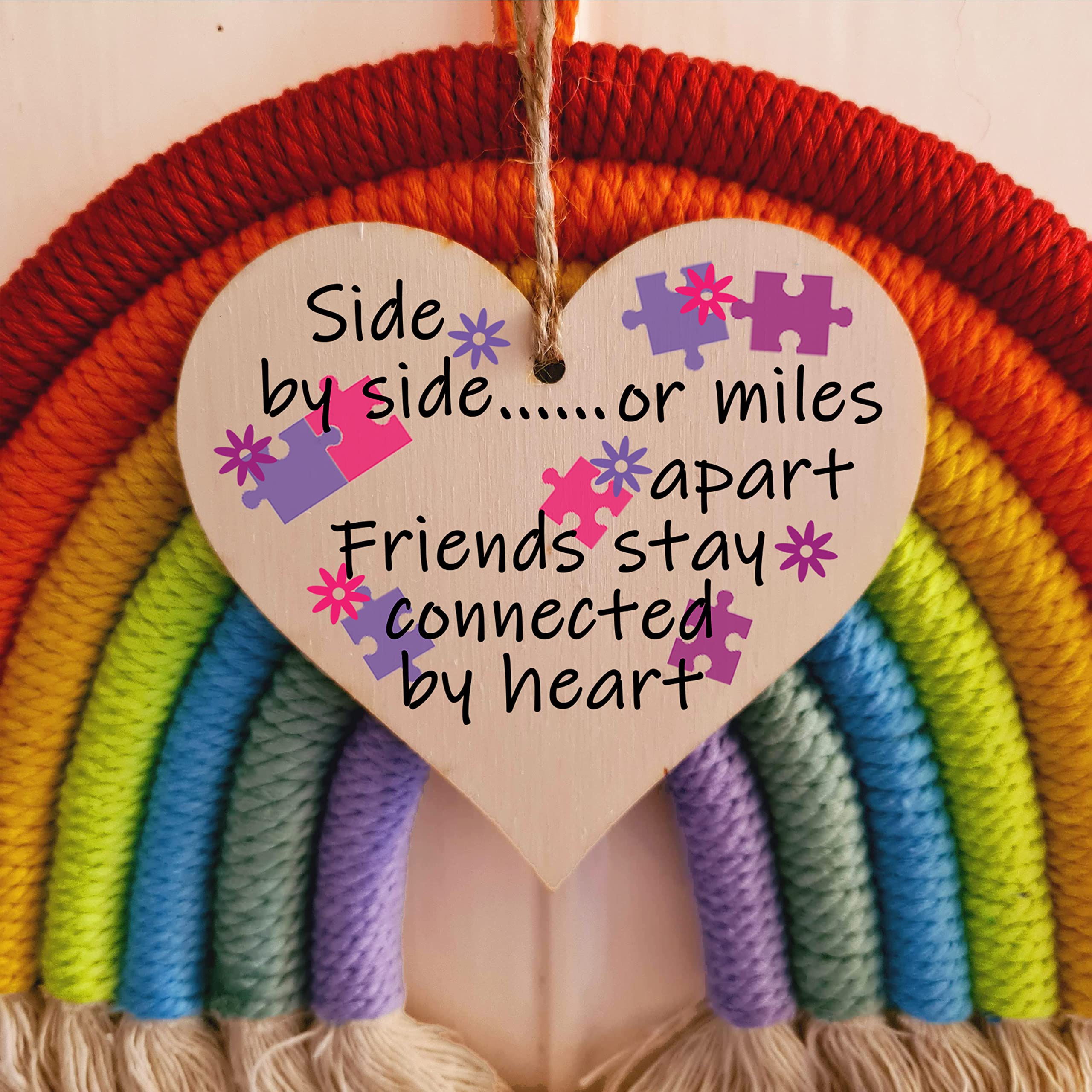 Handmade Wooden Hanging Heart Plaque Gift Perfect for your Best Friend Friendship Keepsake
