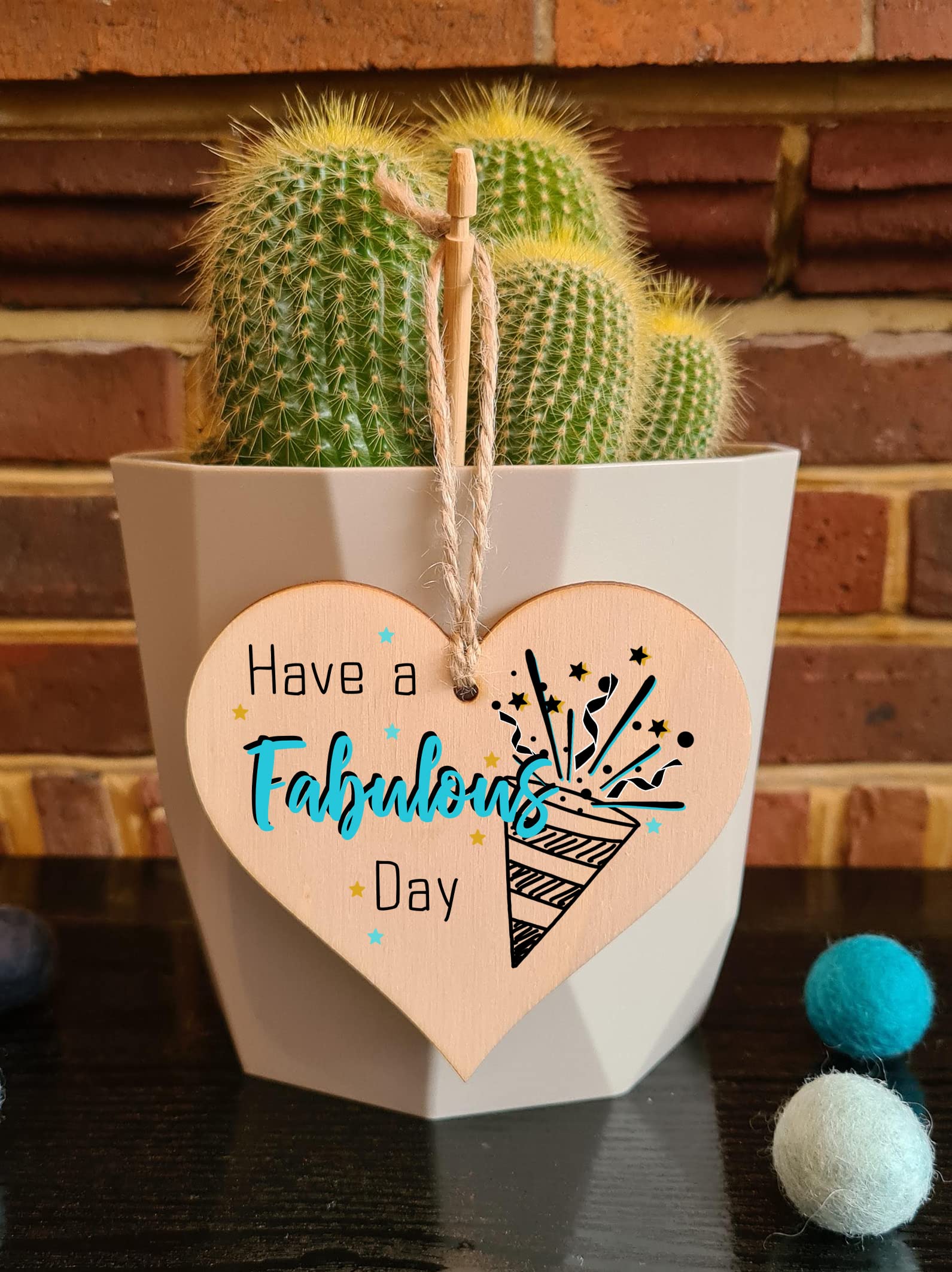 Handmade Wooden Hanging Heart Plaque Gift for Someone Special Happy Birthday Keepsake