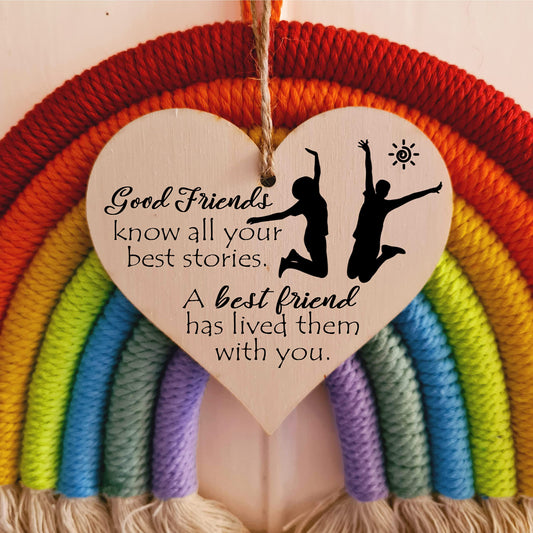 Handmade Wooden Hanging Heart Plaque Gift Perfect for your Best Friend Friendship Keepsake