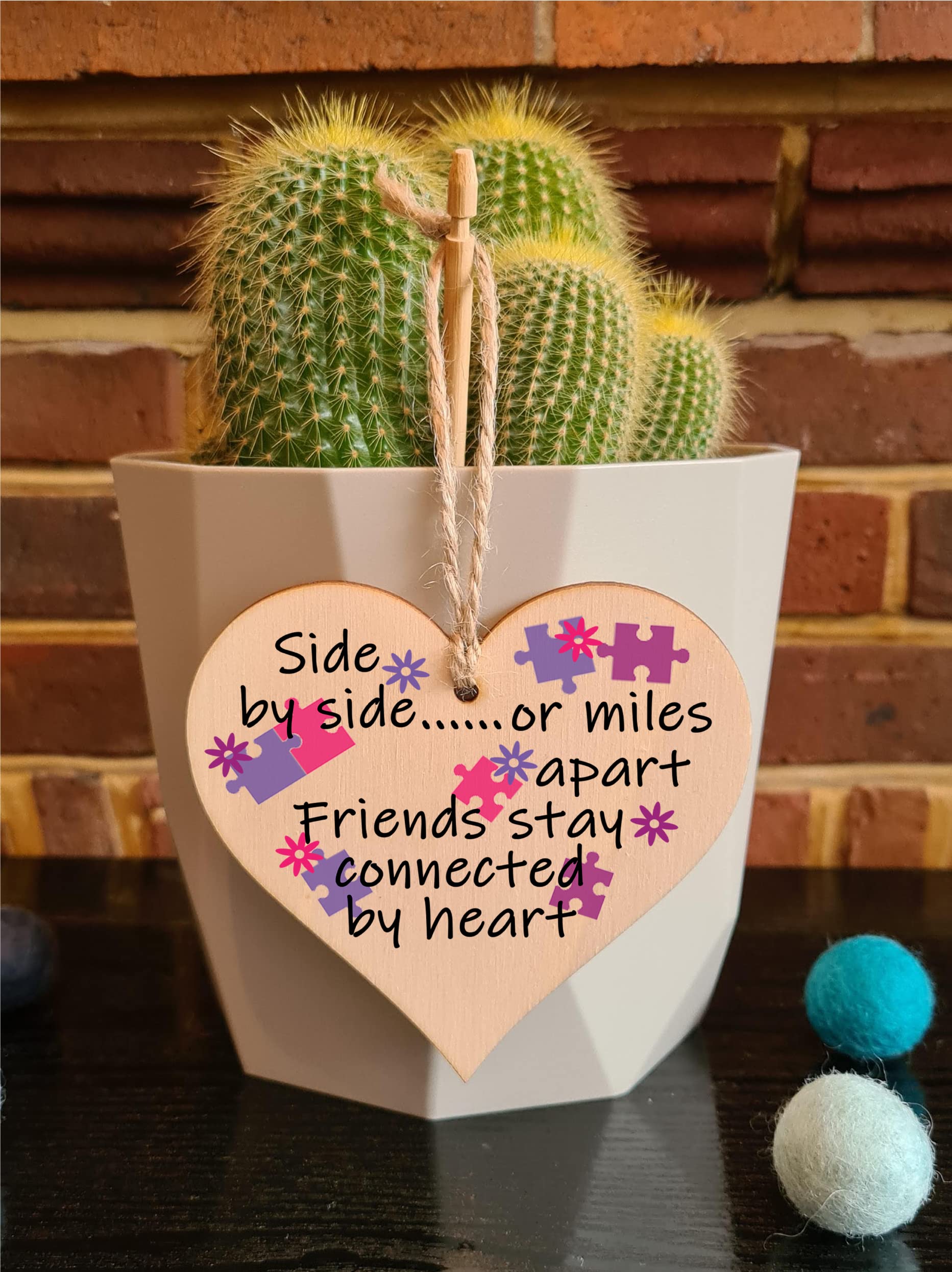 Handmade Wooden Hanging Heart Plaque Gift Perfect for your Best Friend Friendship Keepsake