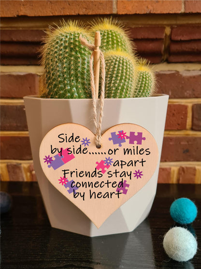 Handmade Wooden Hanging Heart Plaque Gift Perfect for your Best Friend Friendship Keepsake