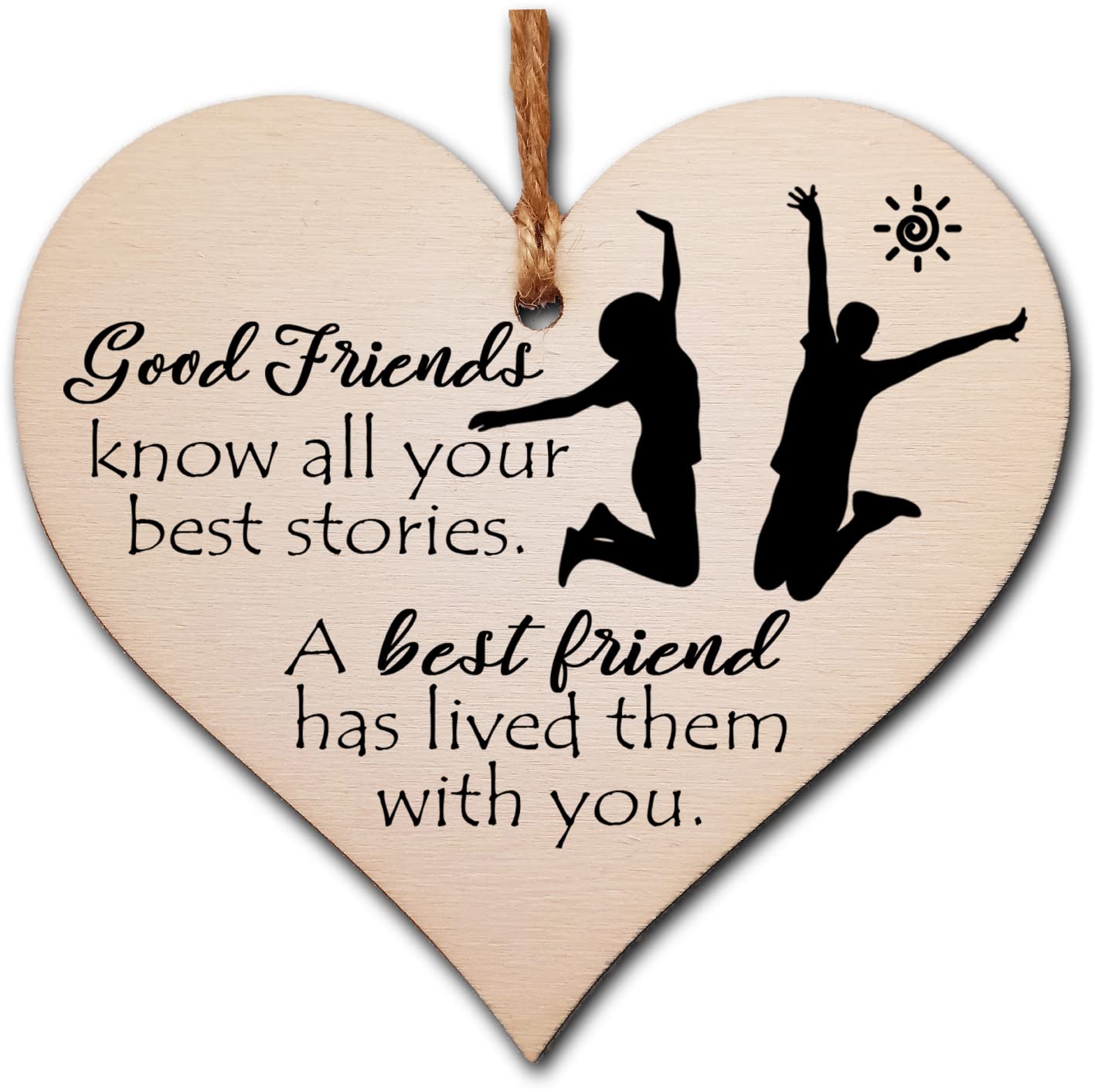 Handmade Wooden Hanging Heart Plaque Gift Perfect for your Best Friend Friendship Keepsake