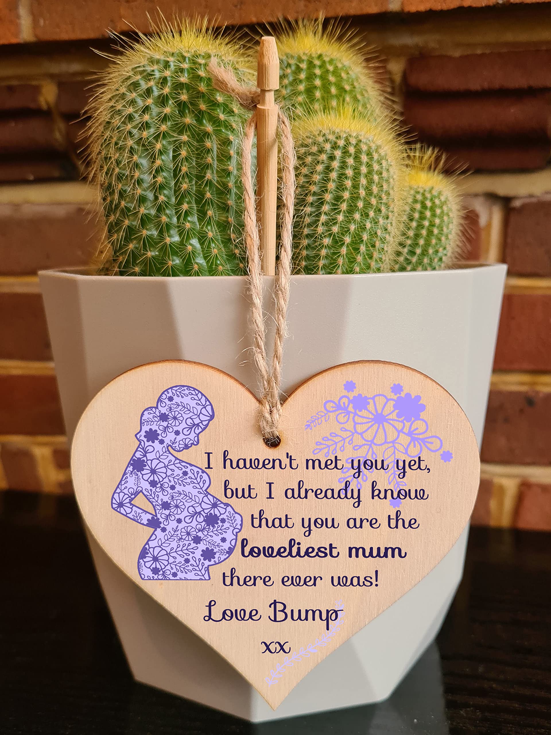 The Plum Penguin Handmade Wooden Hanging Heart Plaque perfect for mum to be pregnant special keepsake loveliest mum to be from bump cute fun card alternative from baby