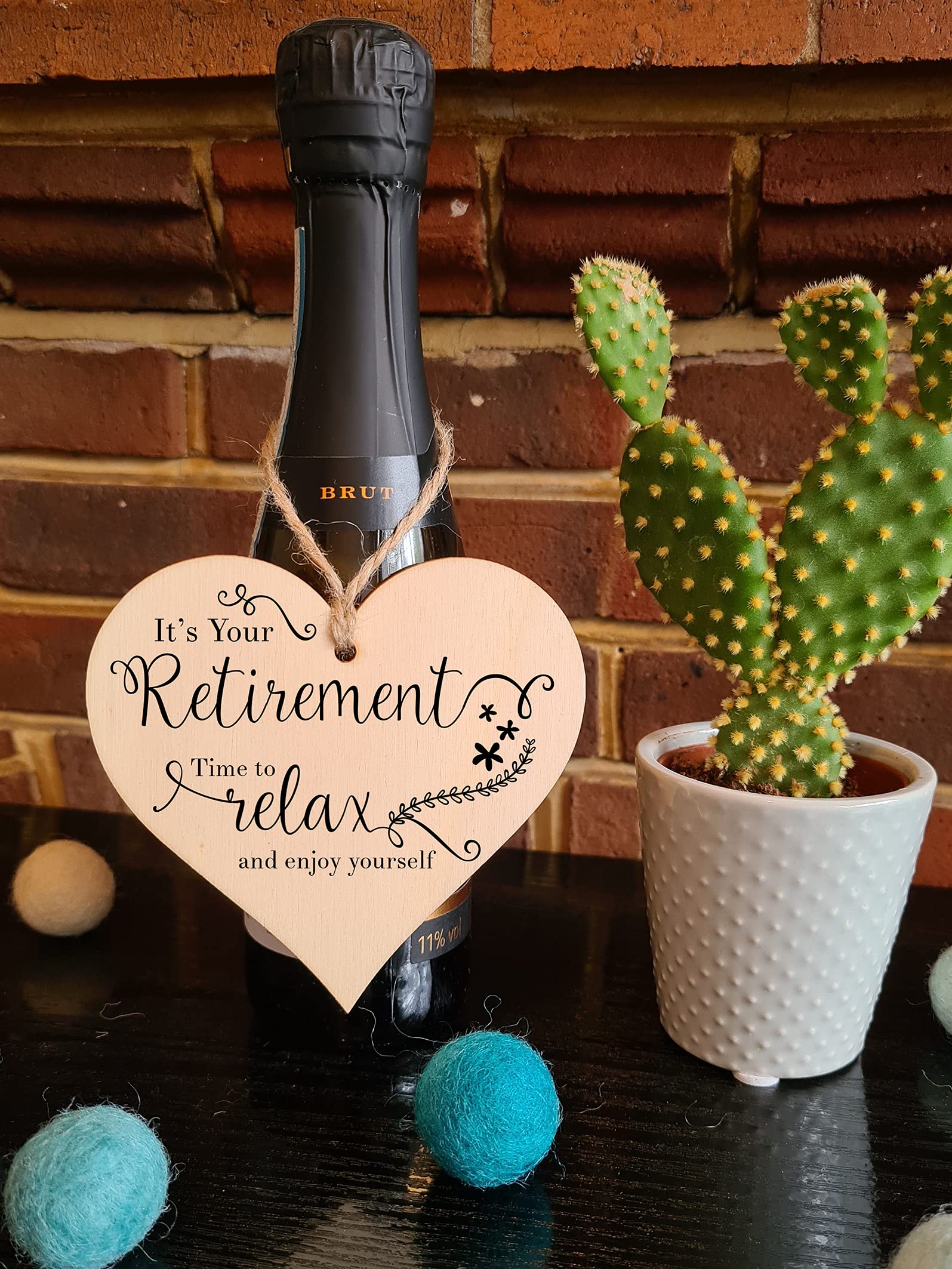 The Plum Penguin Handmade Wooden Hanging Heart Plaque Gift Retirement Relax and Enjoy Yourself Leaving Retired Present Colleague Card Alternative