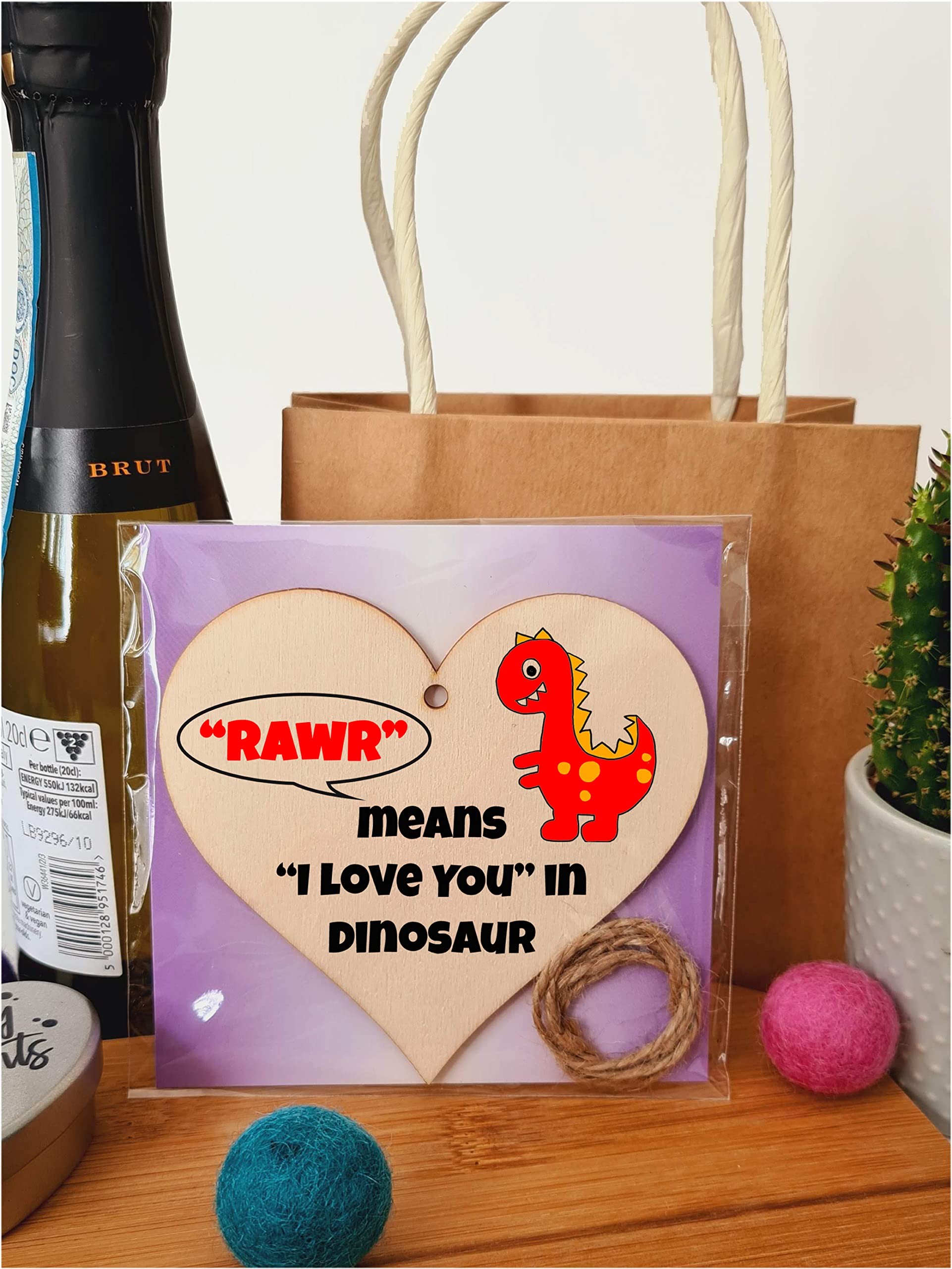 Handmade Wooden Hanging Heart Plaque Gift for Someone Special Novelty Keepsake Mum and Dad from Kids