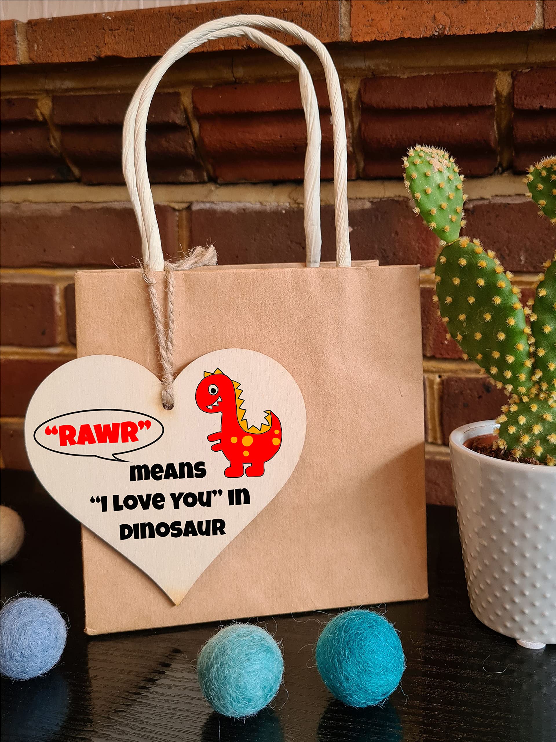 Handmade Wooden Hanging Heart Plaque Gift for Someone Special Novelty Keepsake Mum and Dad from Kids