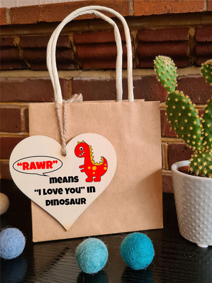 Handmade Wooden Hanging Heart Plaque Gift for Someone Special Novelty Keepsake Mum and Dad from Kids