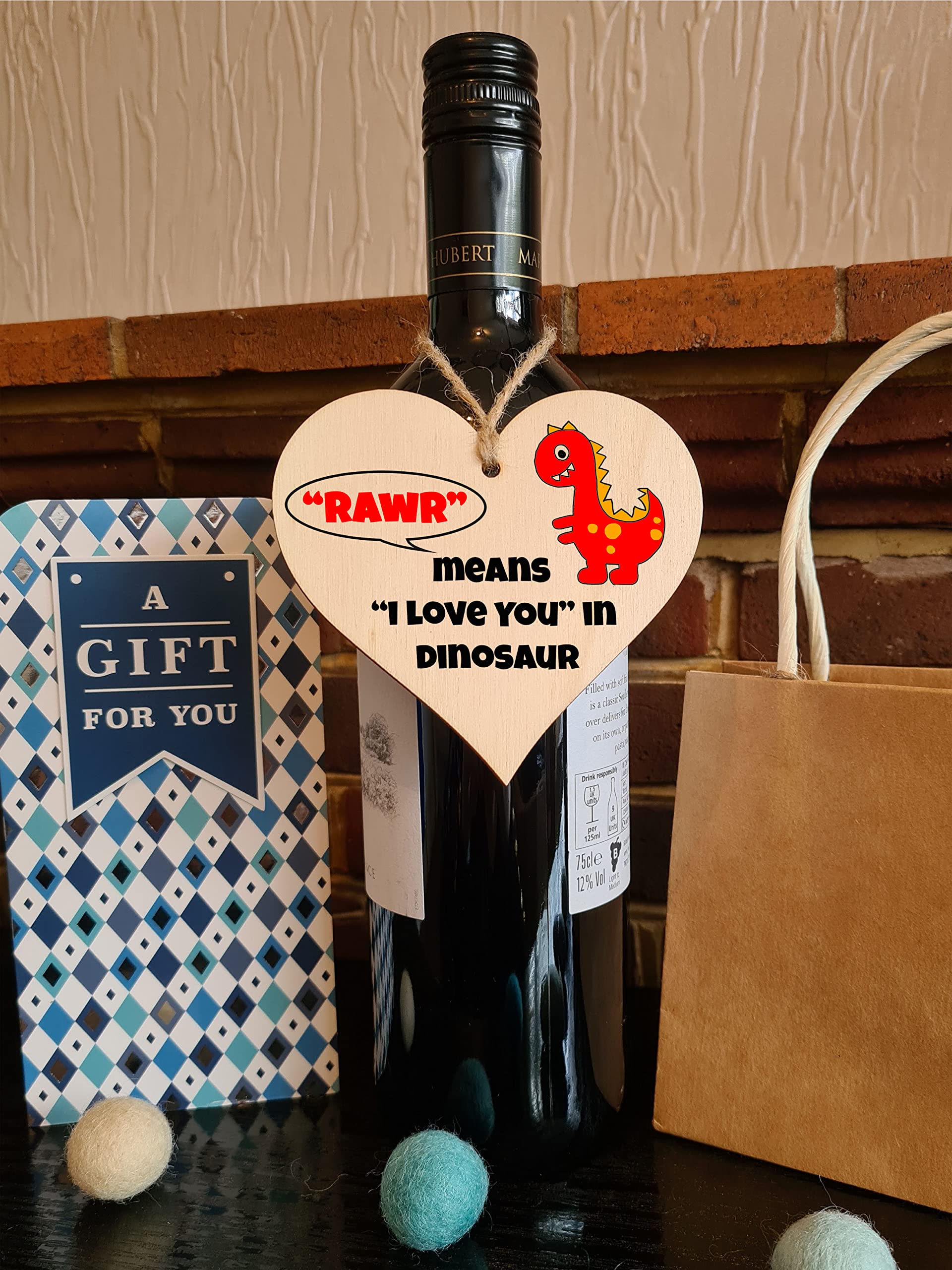 Handmade Wooden Hanging Heart Plaque Gift for Someone Special Novelty Keepsake Mum and Dad from Kids