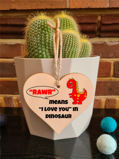 Handmade Wooden Hanging Heart Plaque Gift for Someone Special Novelty Keepsake Mum and Dad from Kids