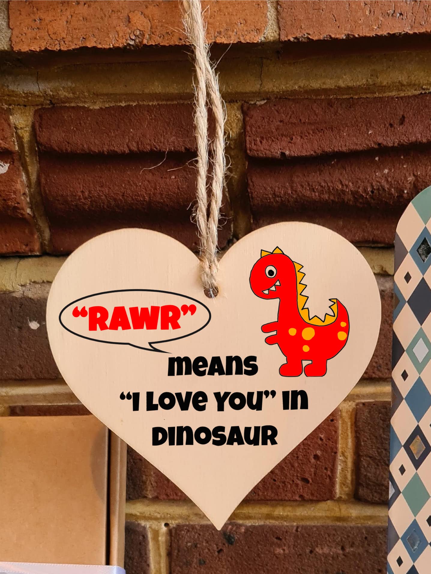 Handmade Wooden Hanging Heart Plaque Gift for Someone Special Novelty Keepsake Mum and Dad from Kids