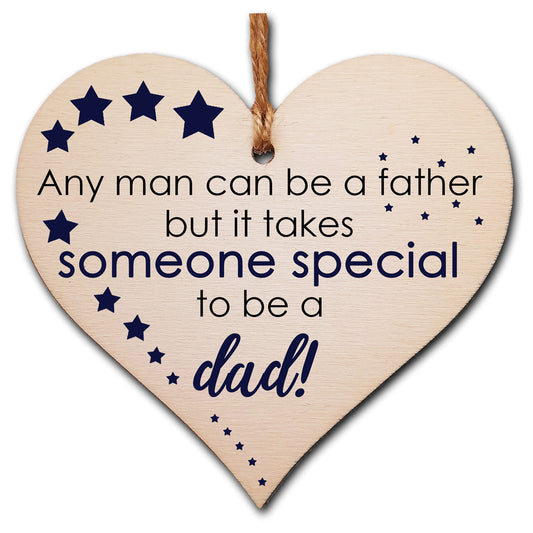 Handmade Wooden Hanging Heart Plaque Gift for Dad this Fathers Day Thoughtful Keepsake