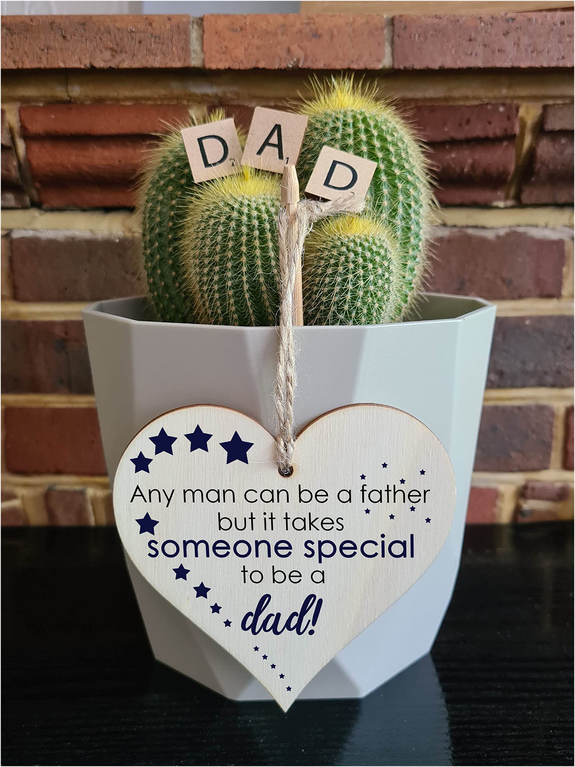 Handmade Wooden Hanging Heart Plaque Gift for Dad this Fathers Day Thoughtful Keepsake