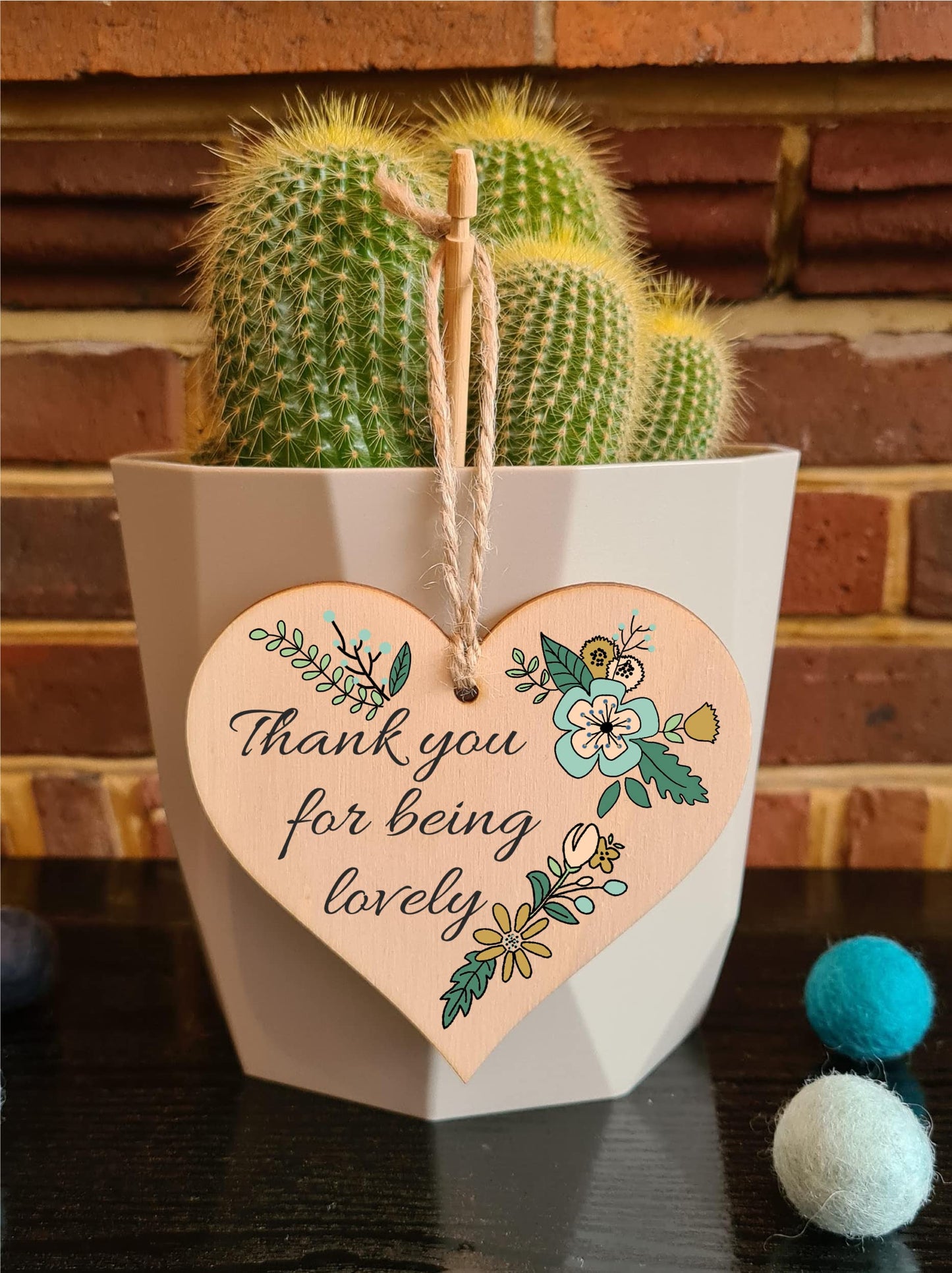 Handmade Wooden Hanging Heart Plaque Gift for Someone Special Thoughtful Thank you Keepsake Card Alternative