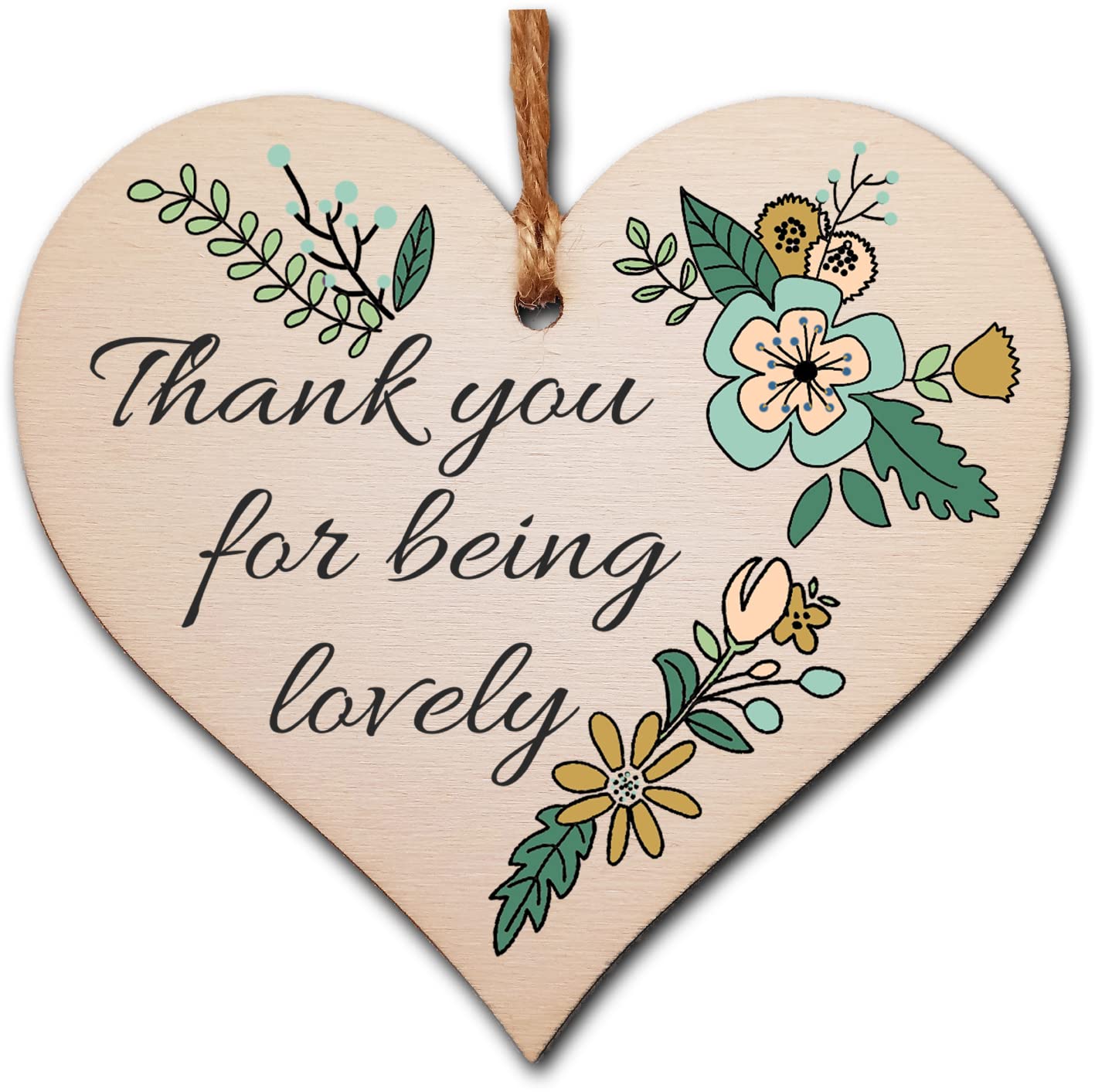 Handmade Wooden Hanging Heart Plaque Gift for Someone Special Thoughtful Thank you Keepsake Card Alternative