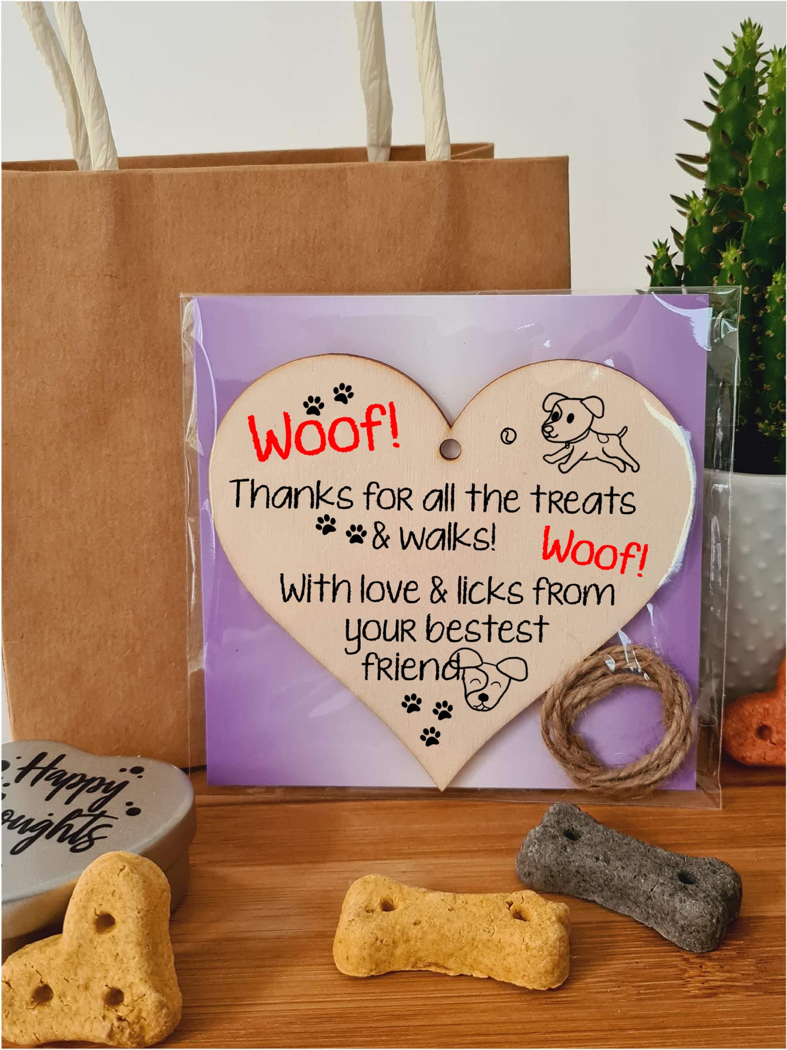 Handmade Wooden Hanging Heart Plaque Gift for Dad this Fathers Day Dog Novelty Fun Keepsake