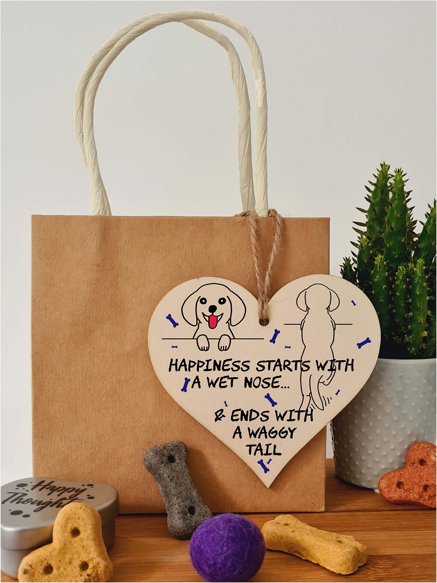 Handmade Wooden Hanging Heart Plaque Gift Perfect for Dog Lovers Pet Keepsake Novelty Decoration