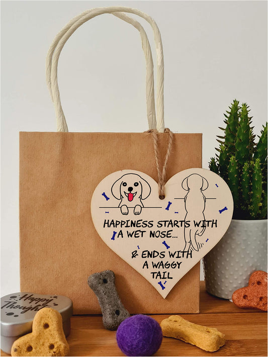 Handmade Wooden Hanging Heart Plaque Gift Perfect for Dog Lovers Pet Keepsake Novelty Decoration
