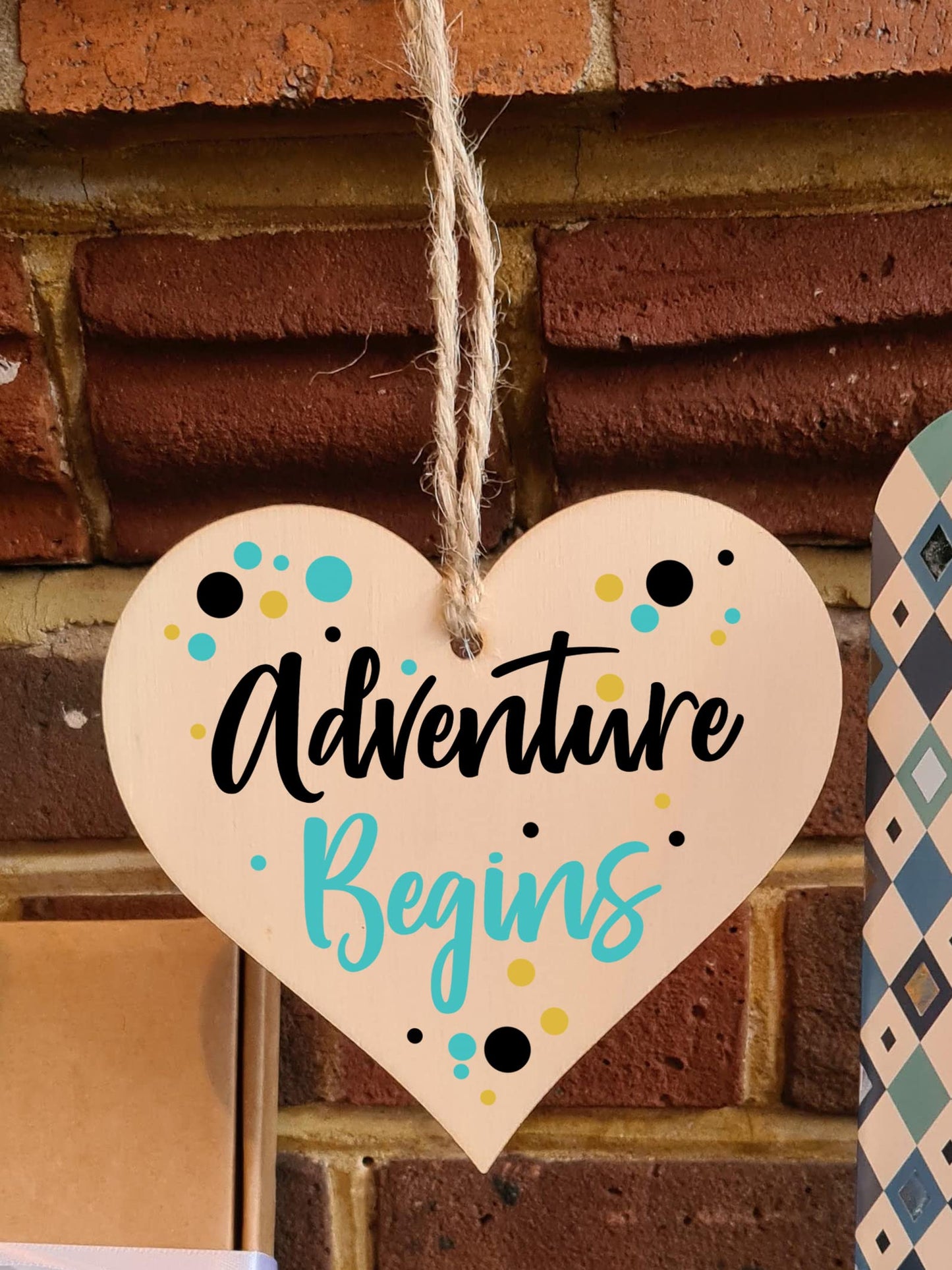 Handmade Wooden Hanging Heart Plaque Gift for Someone Special Inspirational Gift or Self Motivational Treat